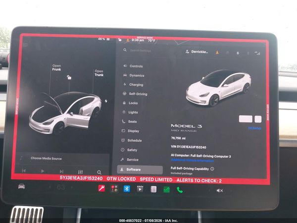 2018 TESLA MODEL 3 LONG RANGE/MID RANGE