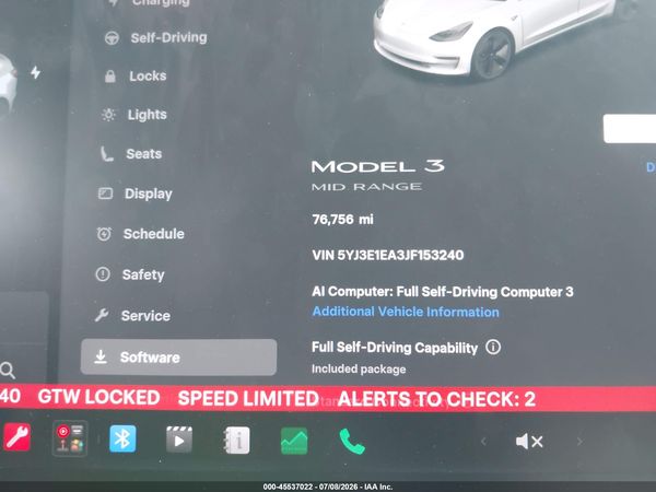 2018 TESLA MODEL 3 LONG RANGE/MID RANGE