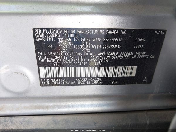 2020 TOYOTA RAV4 LE