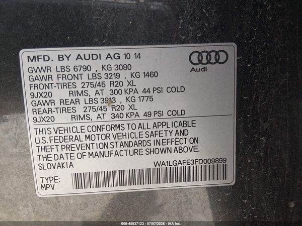 2015 AUDI Q7 3.0T PREMIUM