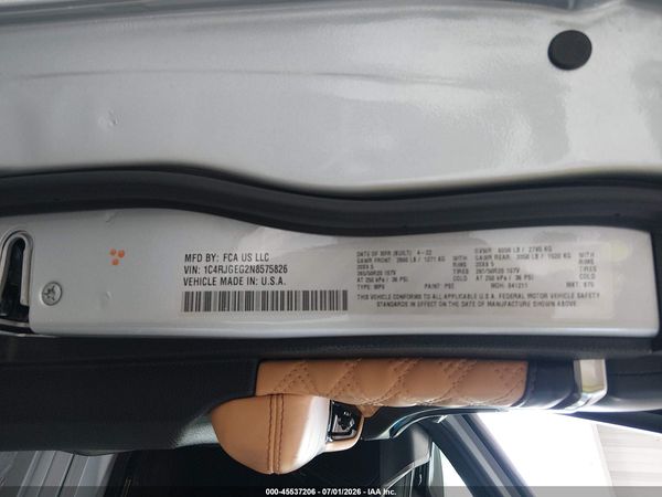 2022 JEEP GRAND CHEROKEE SUMMIT 4X2
