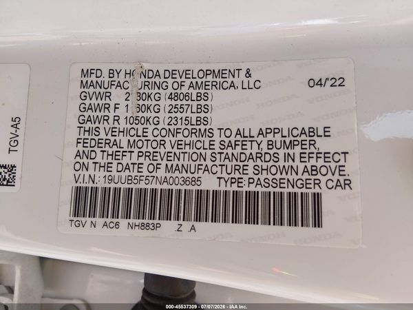 2022 ACURA TLX A-SPEC PACKAGE