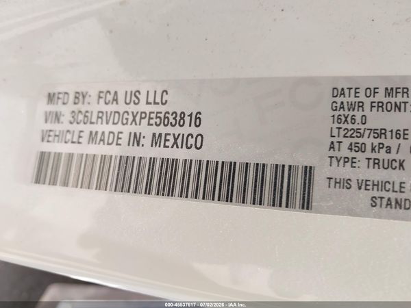 2023 RAM PROMASTER 2500 HIGH ROOF 159 WB