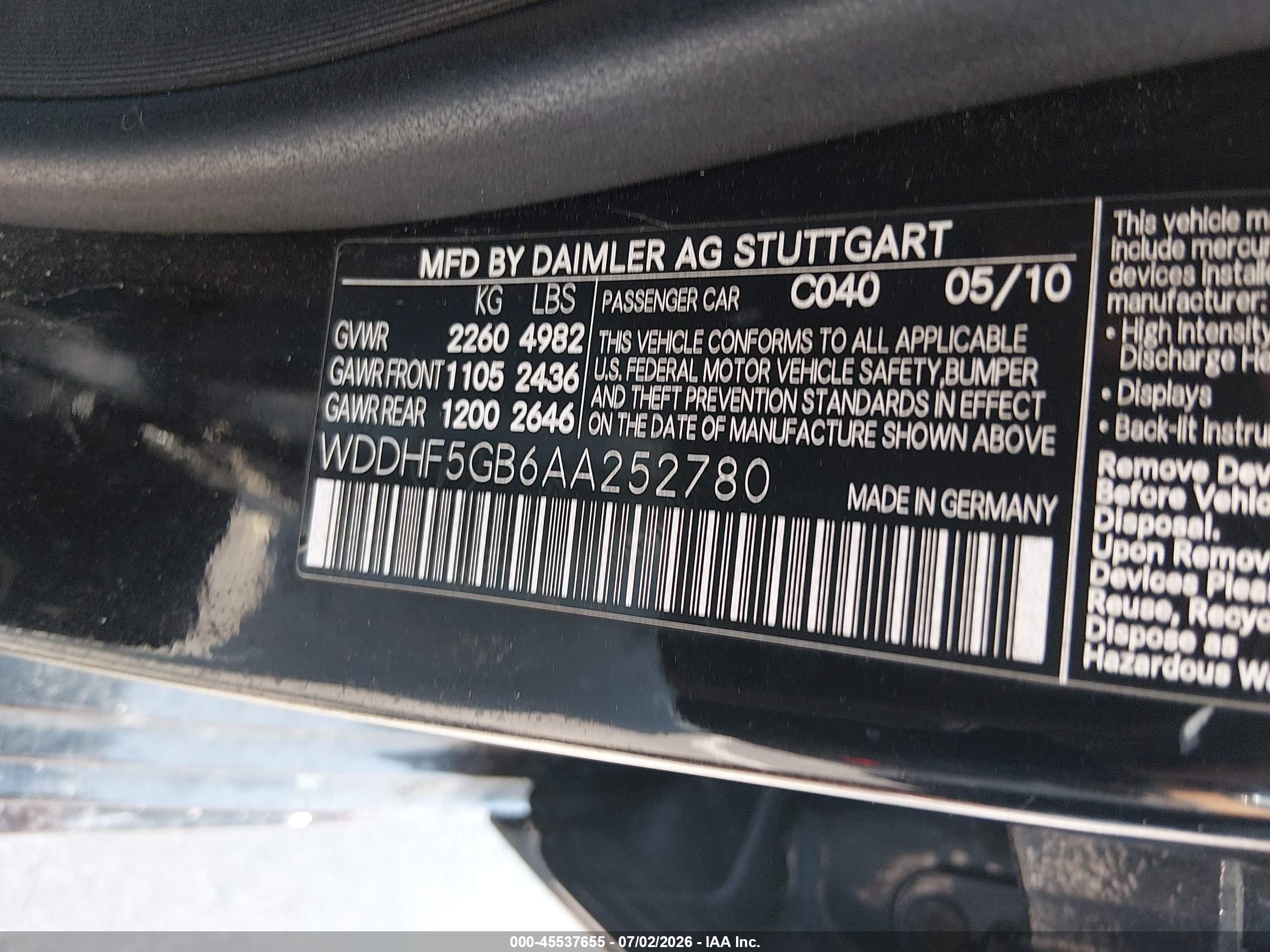 2010 MERCEDES-BENZ E 350 E350