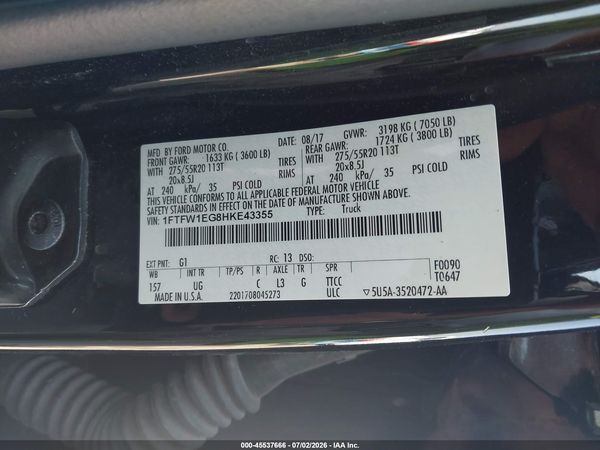 2017 FORD F-150 XLT