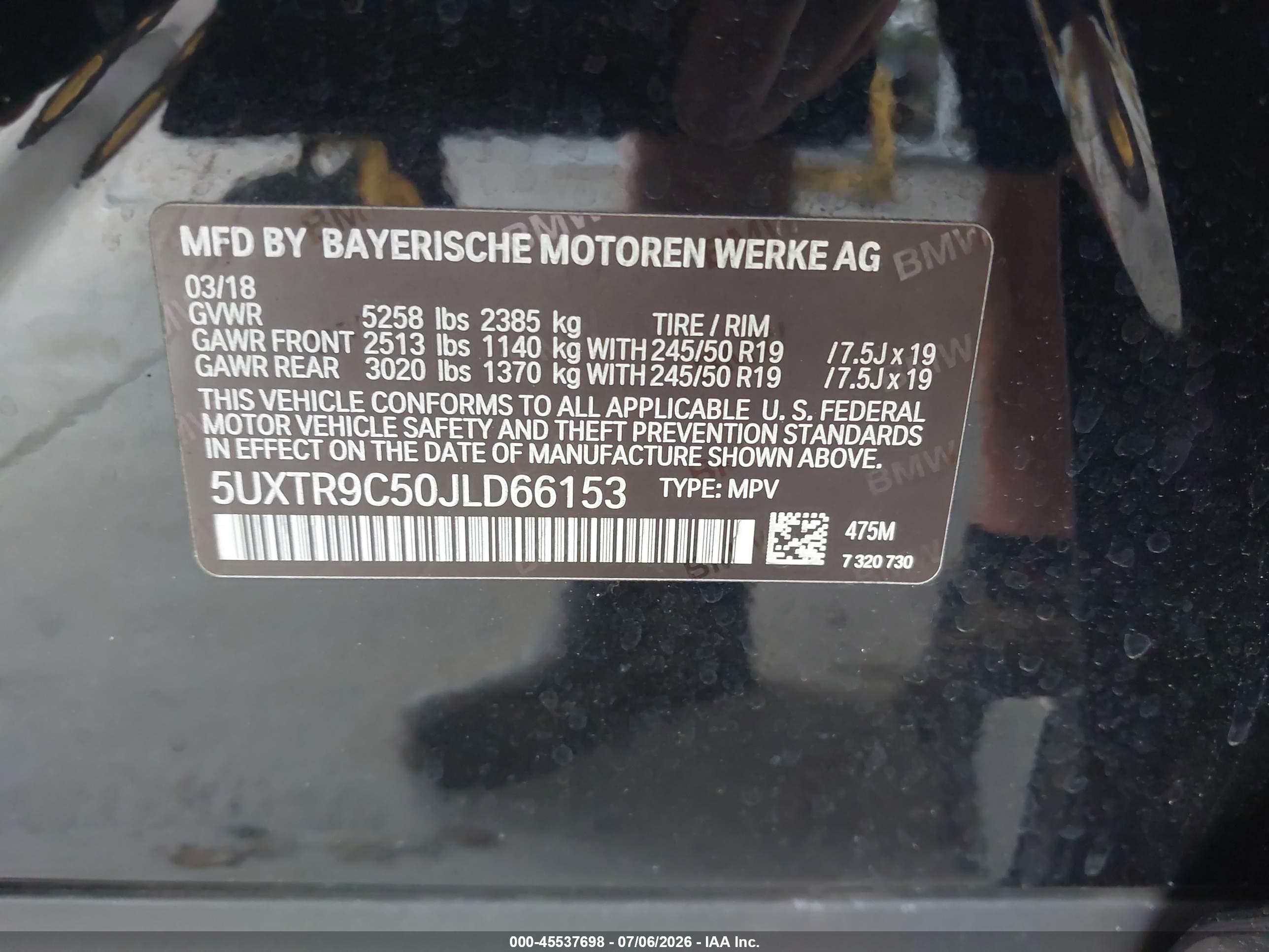 2018 BMW X3 XDRIVE30I