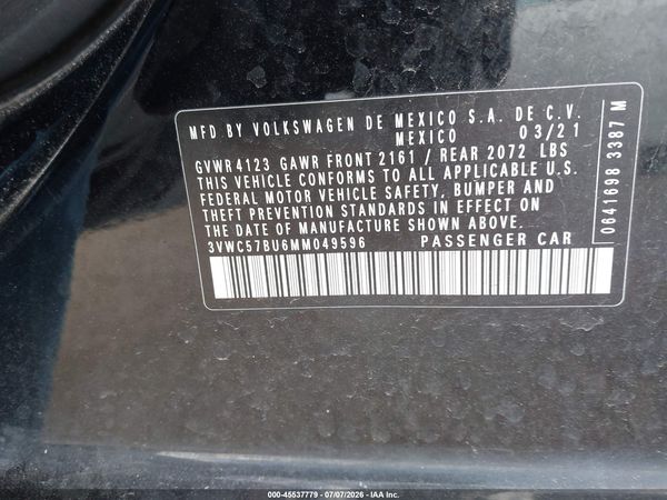 2021 VOLKSWAGEN JETTA 1.4T R-LINE/1.4T SE/S — I9