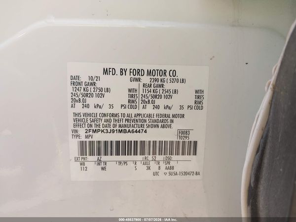 2021 FORD EDGE SEL/ST-LINE