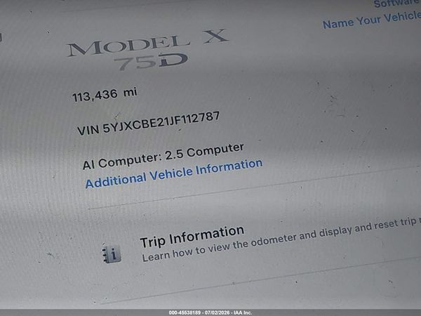 2018 TESLA MODEL X 100D/75D/P100D