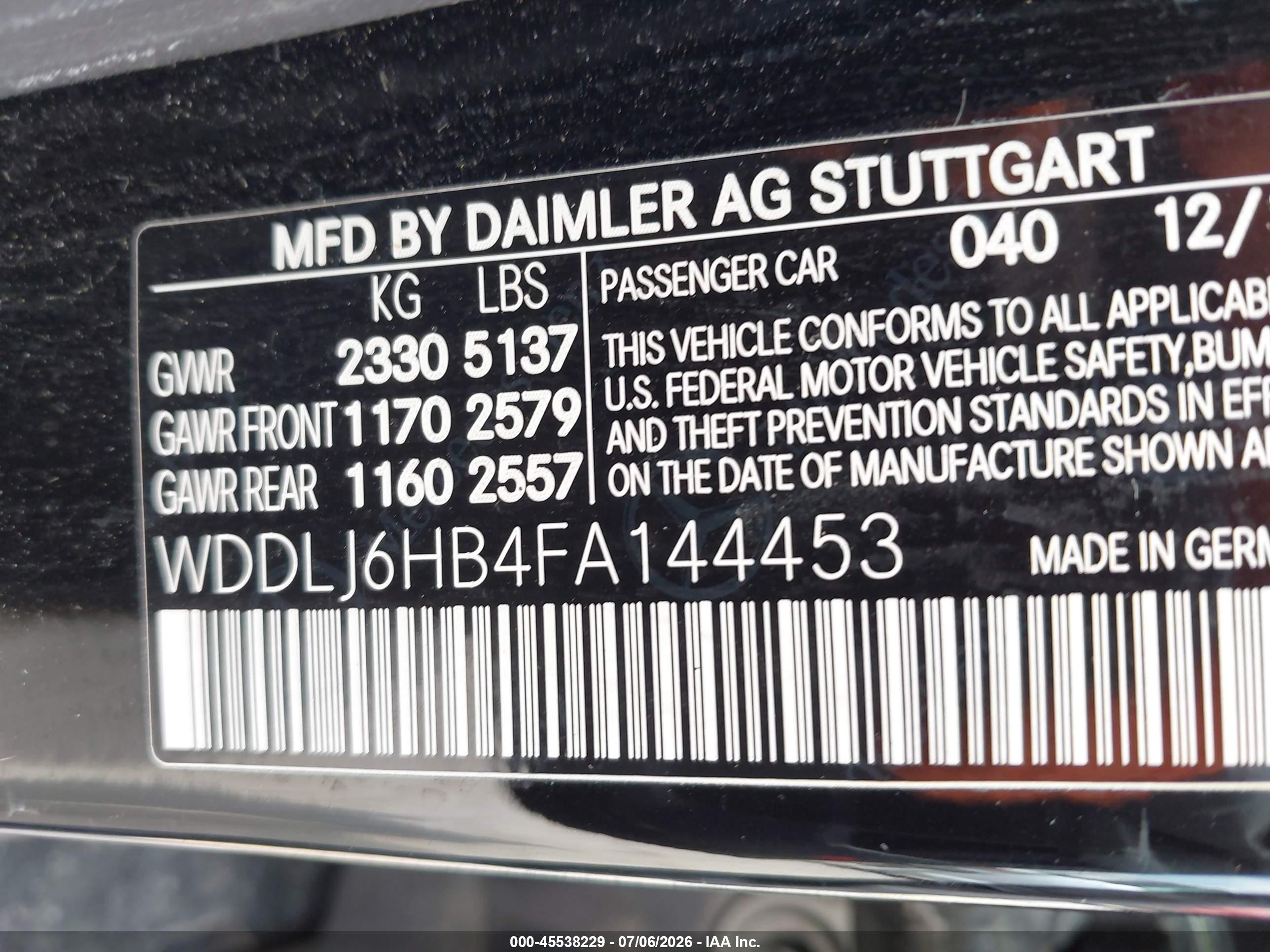 2015 MERCEDES-BENZ CLS 400 CLS400
