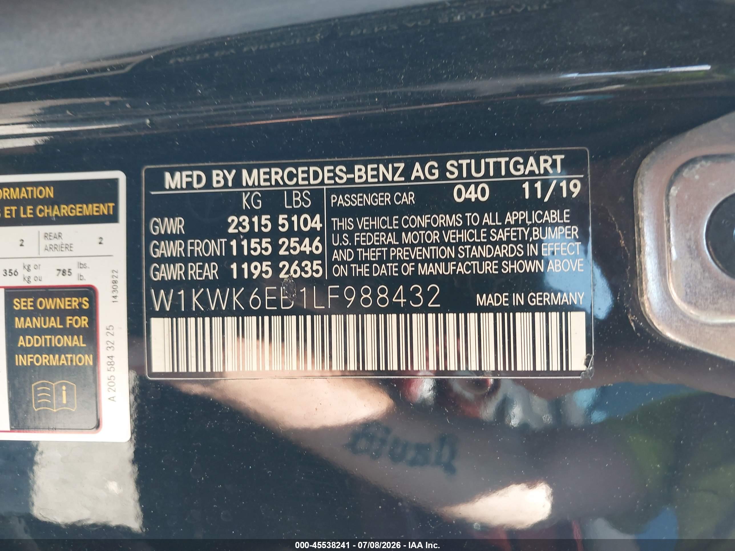 2020 MERCEDES-BENZ AMG C 43 4MATIC