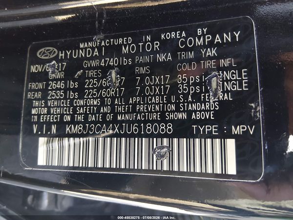 2018 HYUNDAI TUCSON SEL PLUS