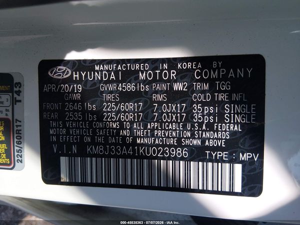 2019 HYUNDAI TUCSON VALUE — I9