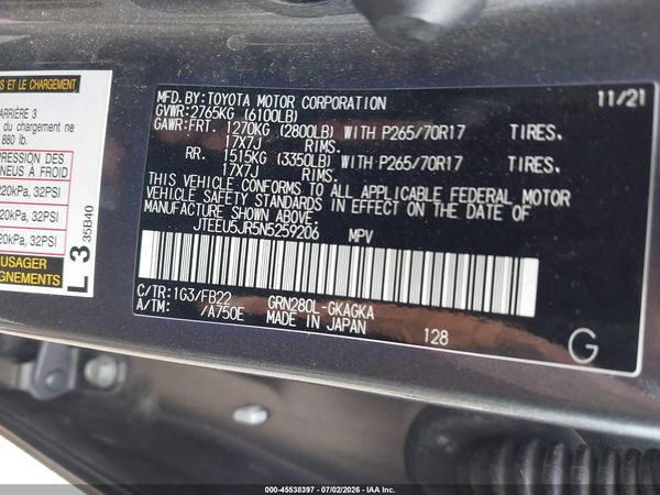 2022 TOYOTA 4RUNNER SR5