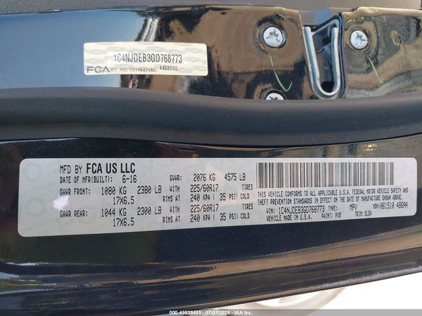 2016 JEEP COMPASS HIGH ALTITUDE EDITION