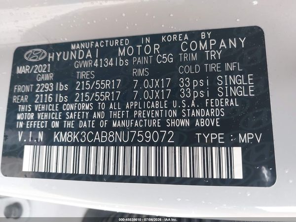 2022 HYUNDAI KONA SEL