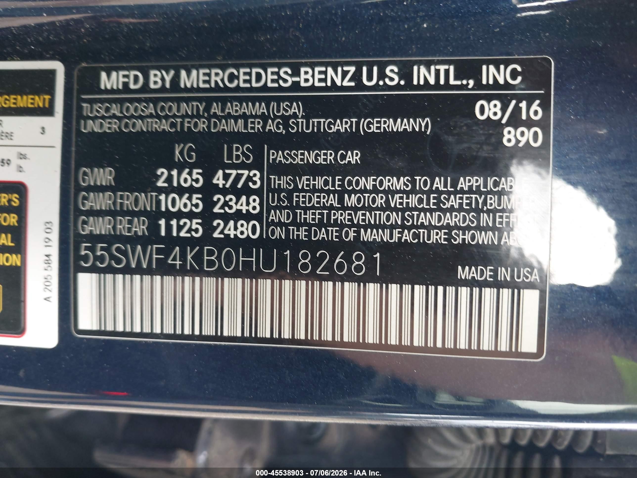 2017 MERCEDES-BENZ C 300 SPORT 4MATIC
