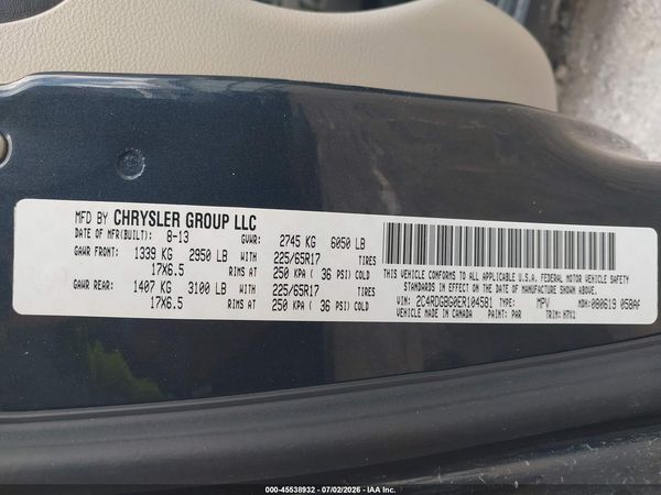 2014 DODGE GRAND CARAVAN AMERICAN VALUE PKG — I9