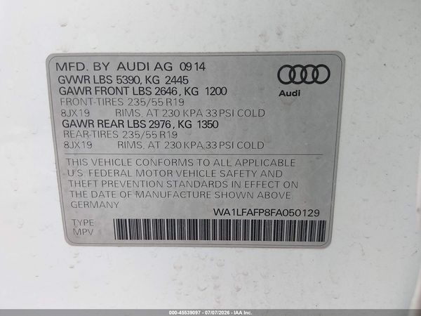 2015 AUDI Q5 2.0T PREMIUM