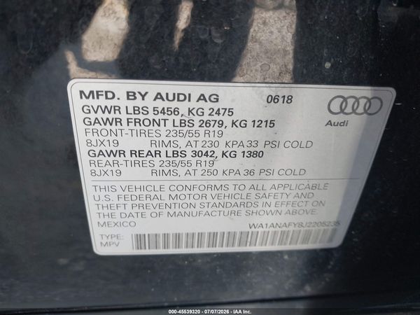 2018 AUDI Q5 2.0T PREMIUM