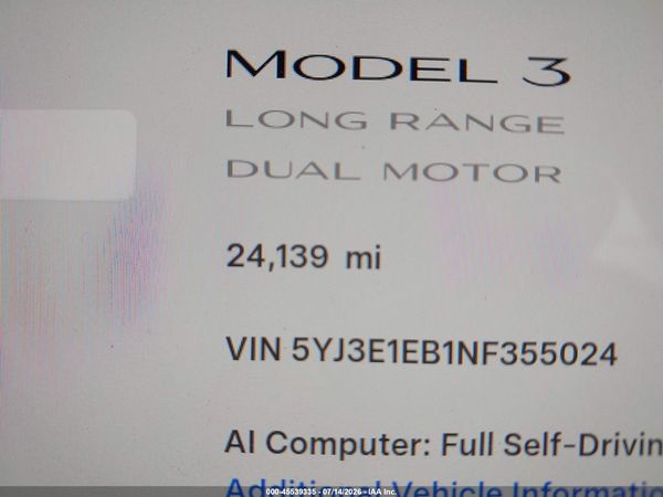 2022 TESLA MODEL 3