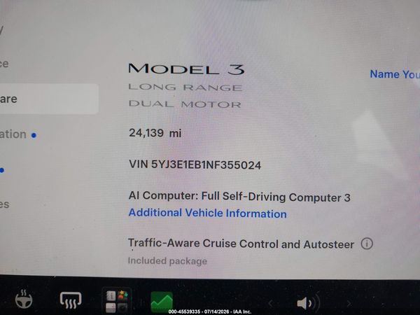 2022 TESLA MODEL 3