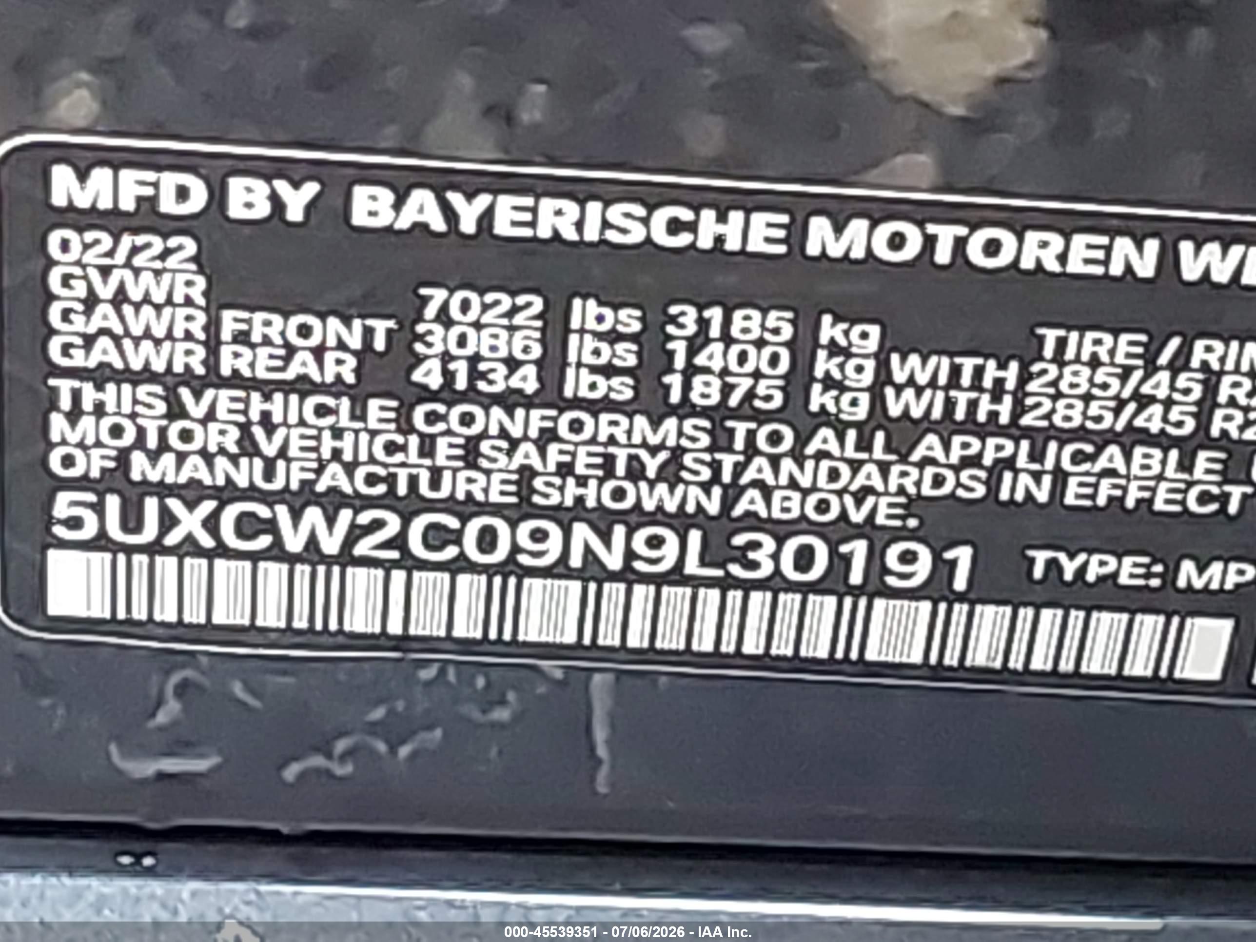 2022 BMW X7 XDRIVE40I