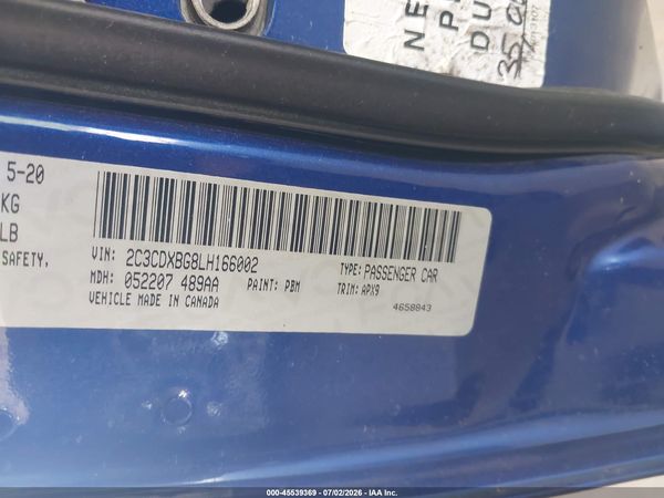 2020 DODGE CHARGER SXT RWD