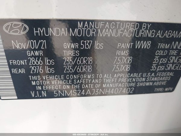 2022 HYUNDAI SANTA FE SEL