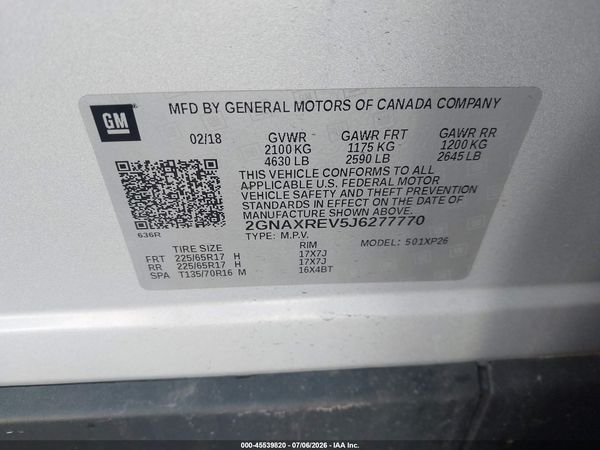 2018 CHEVROLET EQUINOX LS — I9