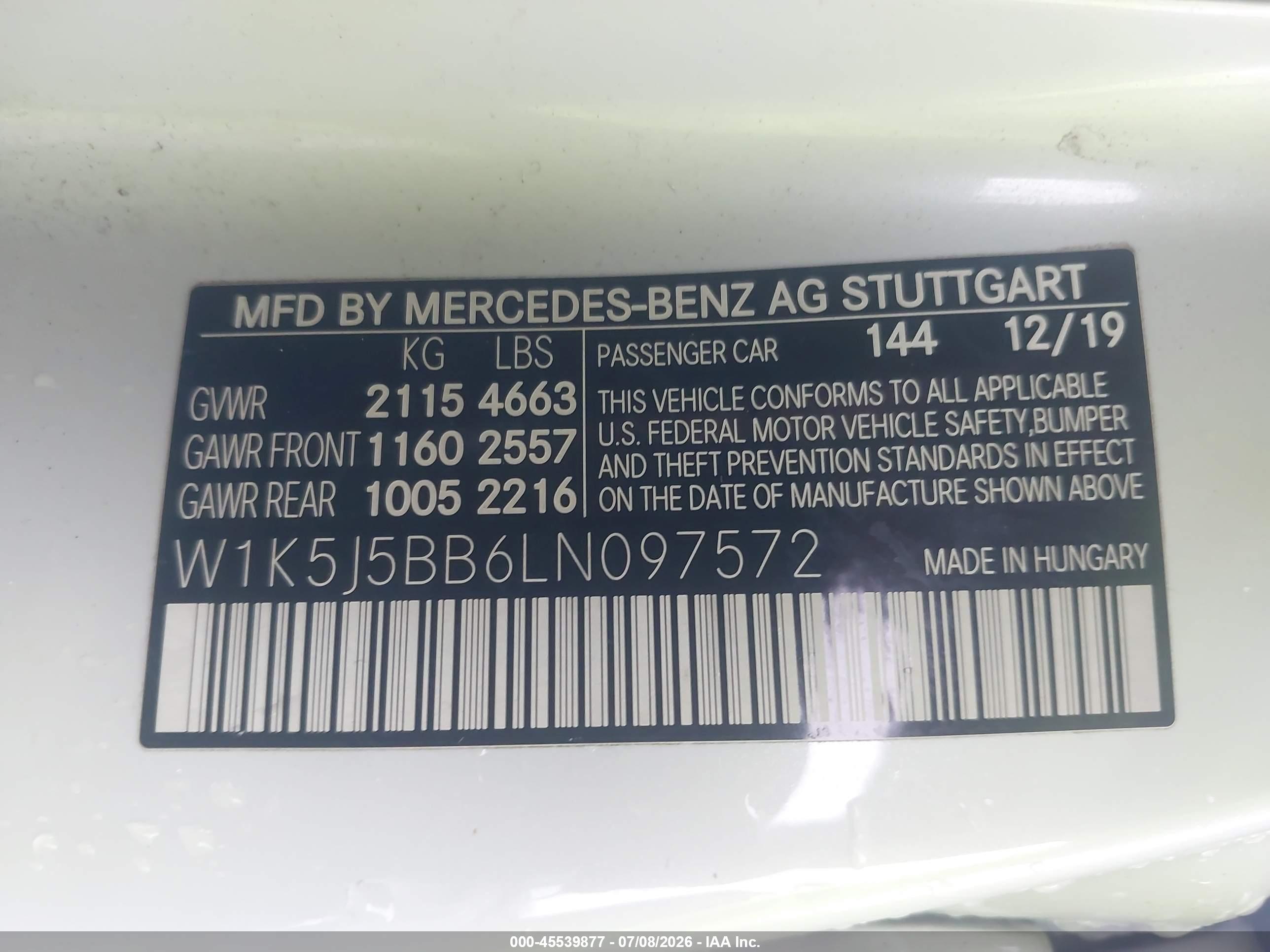 2020 MERCEDES-BENZ AMG CLA 35 4MATIC