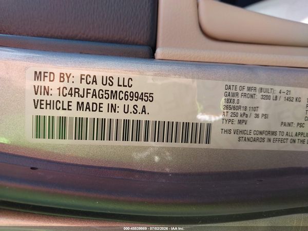 2021 JEEP GRAND CHEROKEE LAREDO E 4X4