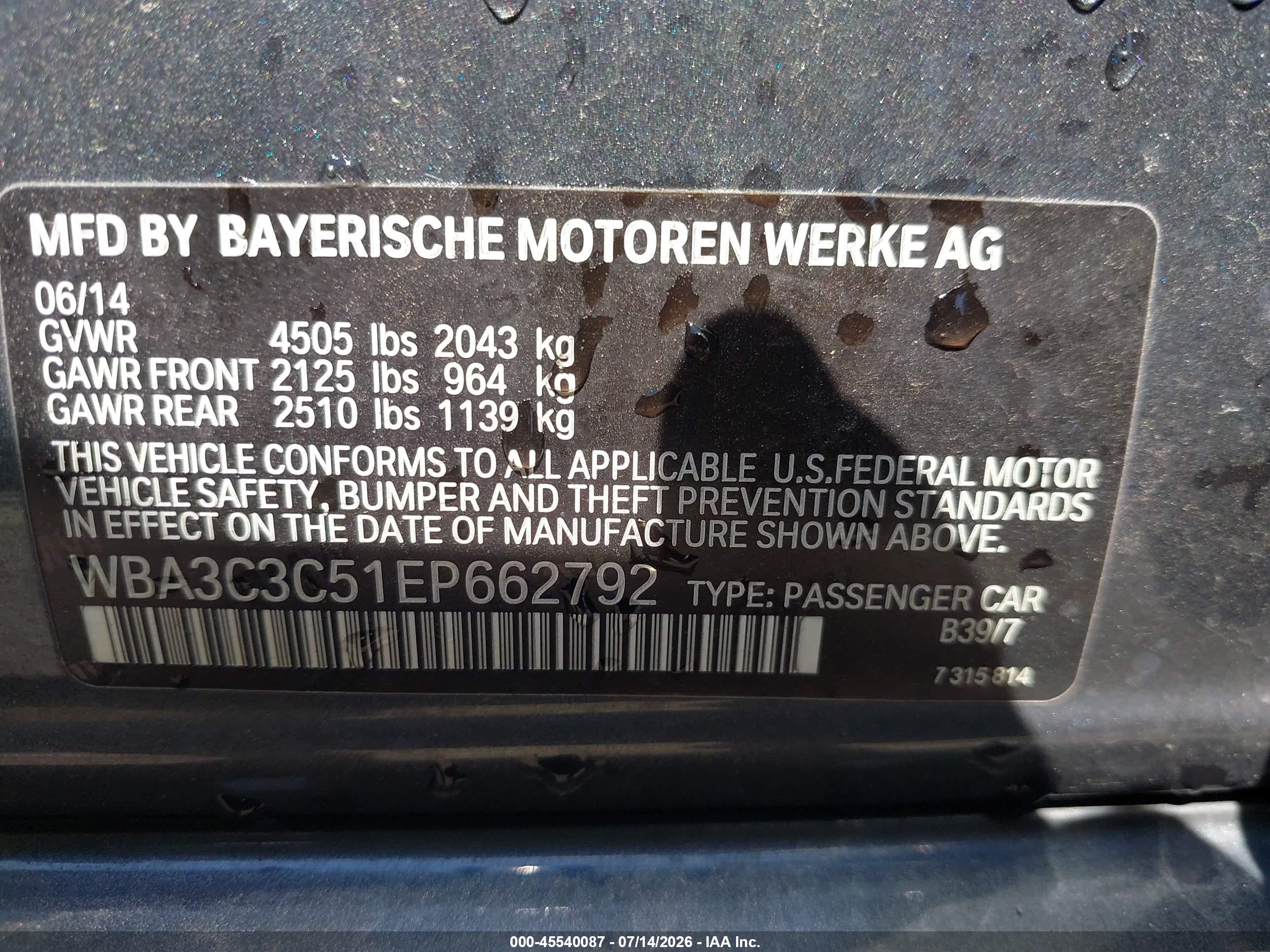 2014 BMW 320I XDRIVE