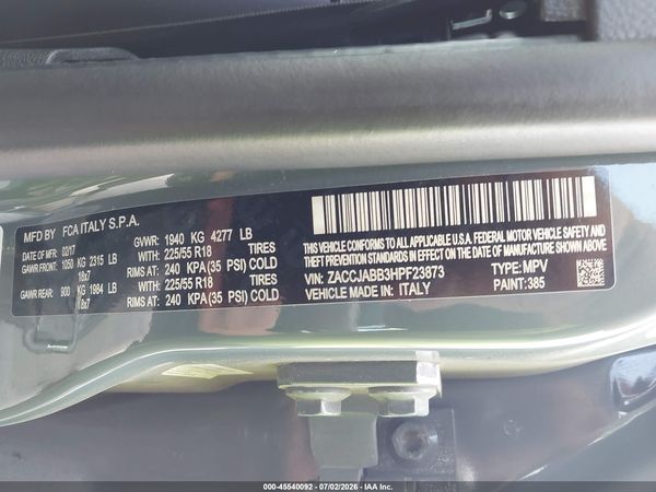2017 JEEP RENEGADE ALTITUDE