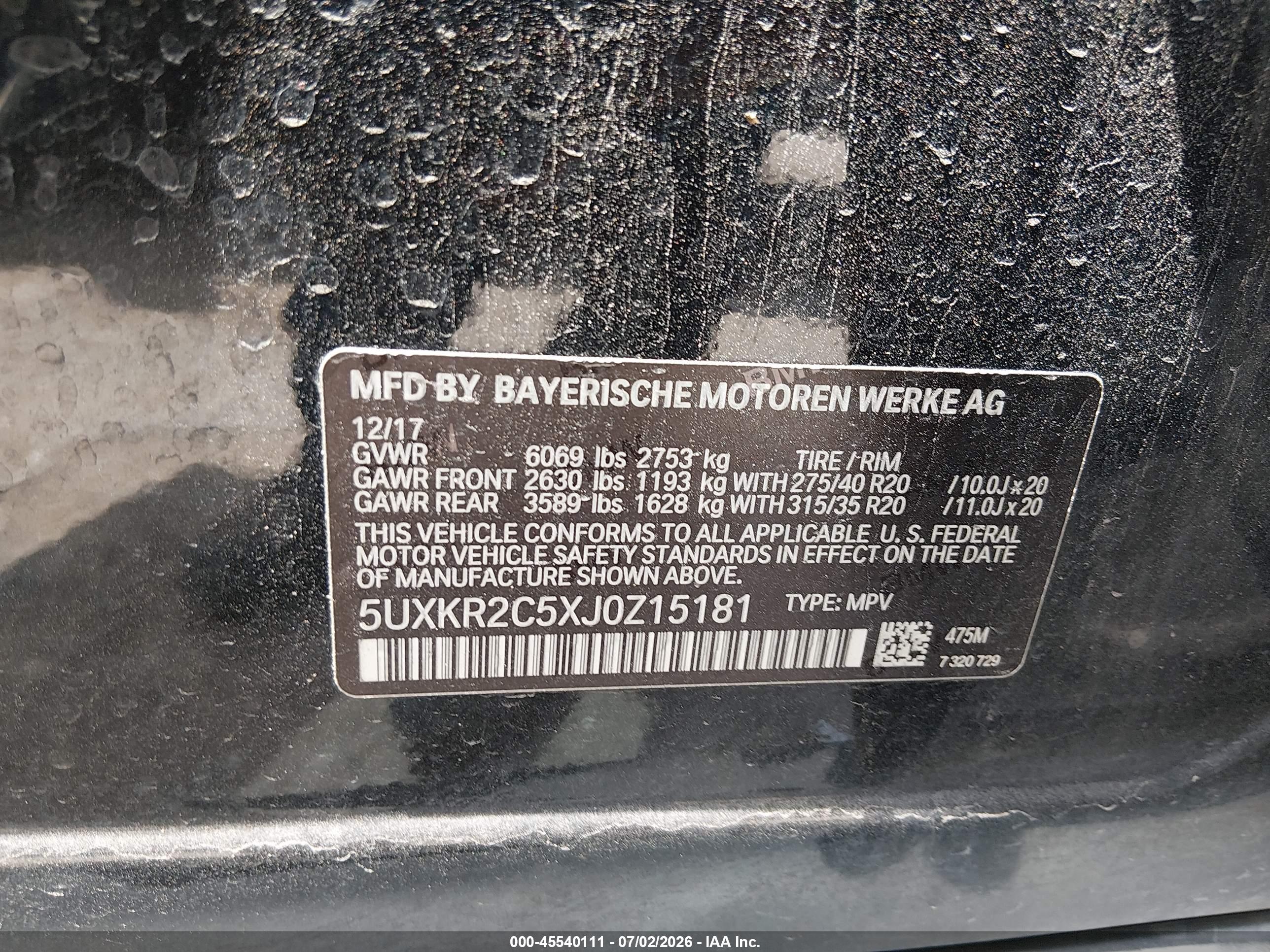 2018 BMW X5 SDRIVE35I