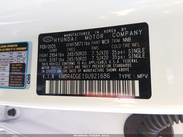 2025 HYUNDAI PALISADE SEL PREMIUM