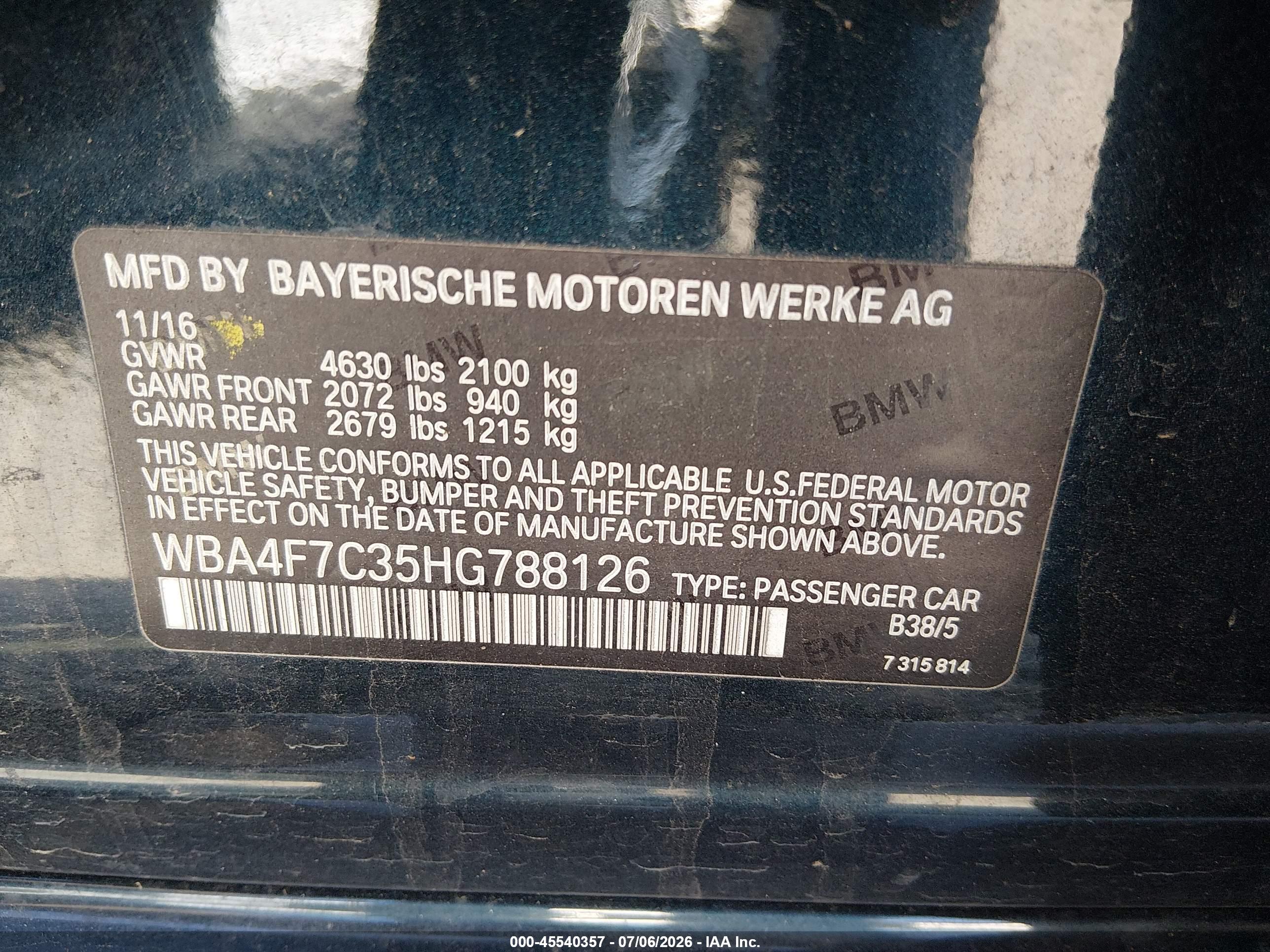 2017 BMW 430I GRAN COUPE GC