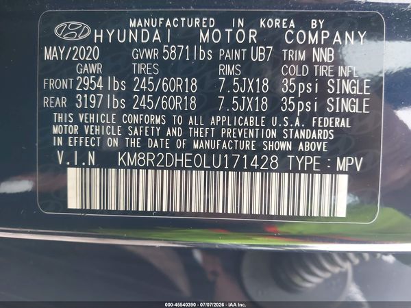 2020 HYUNDAI PALISADE SEL