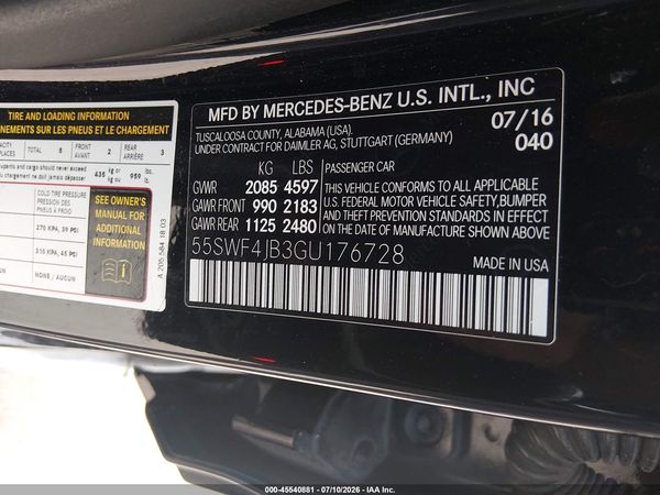 2016 MERCEDES-BENZ C 300 C300