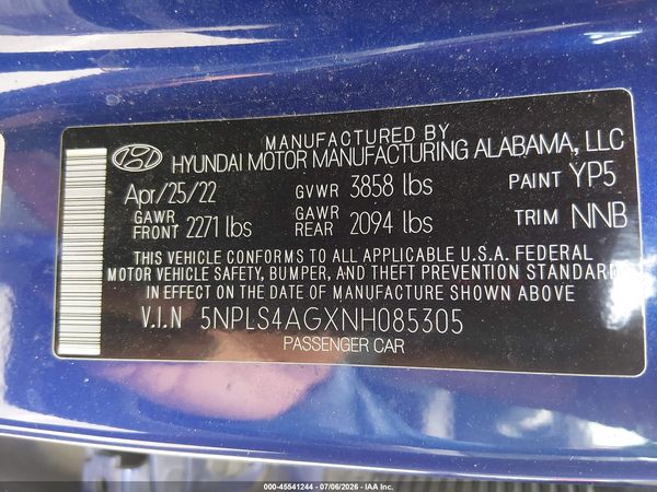 2022 HYUNDAI ELANTRA SEL