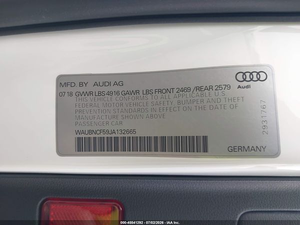2018 AUDI A5 2.0T PREMIUM