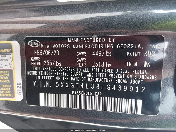 2020 KIA OPTIMA LX