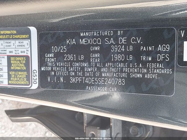 2025 KIA K4 LX