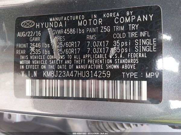 2017 HYUNDAI TUCSON SE