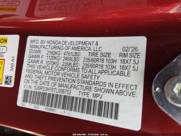 2026 HONDA CR-V EX-L 2WD