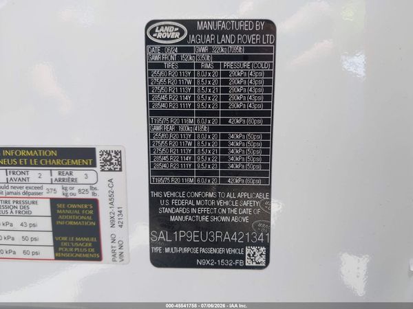 2024 LAND ROVER RANGE ROVER SPORT SE
