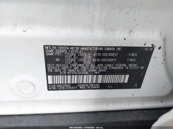 2019 TOYOTA RAV4 LE
