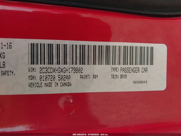 2016 DODGE CHARGER SXT