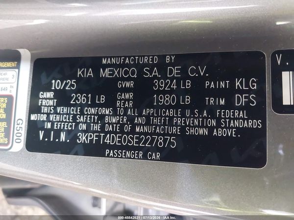 2025 KIA K4 LXS