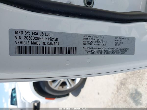 2020 DODGE CHARGER SXT RWD